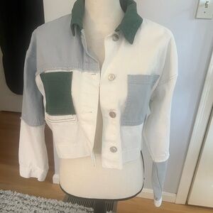 Forever 21 Multicolor Cropped Jean Jacket